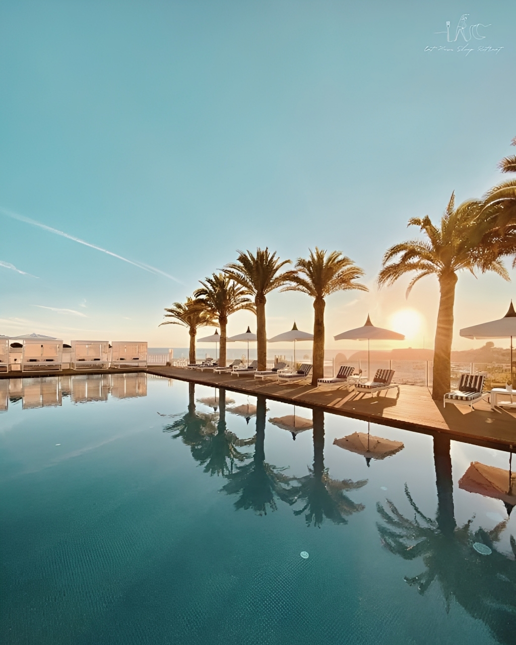 Eat Move Sleep Repeat - Pool with Palms view