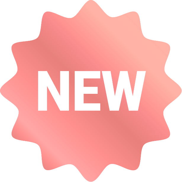 Badge new with redish color